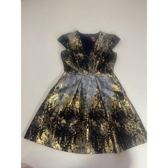 Vince Camuto Women's Metallic Jacquard Cocktail Dress Periwinkle Sz 4 - Picture 9 of 14